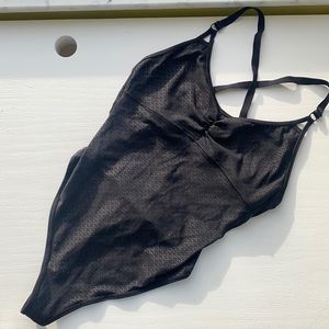 Black Lululemon bodysuit